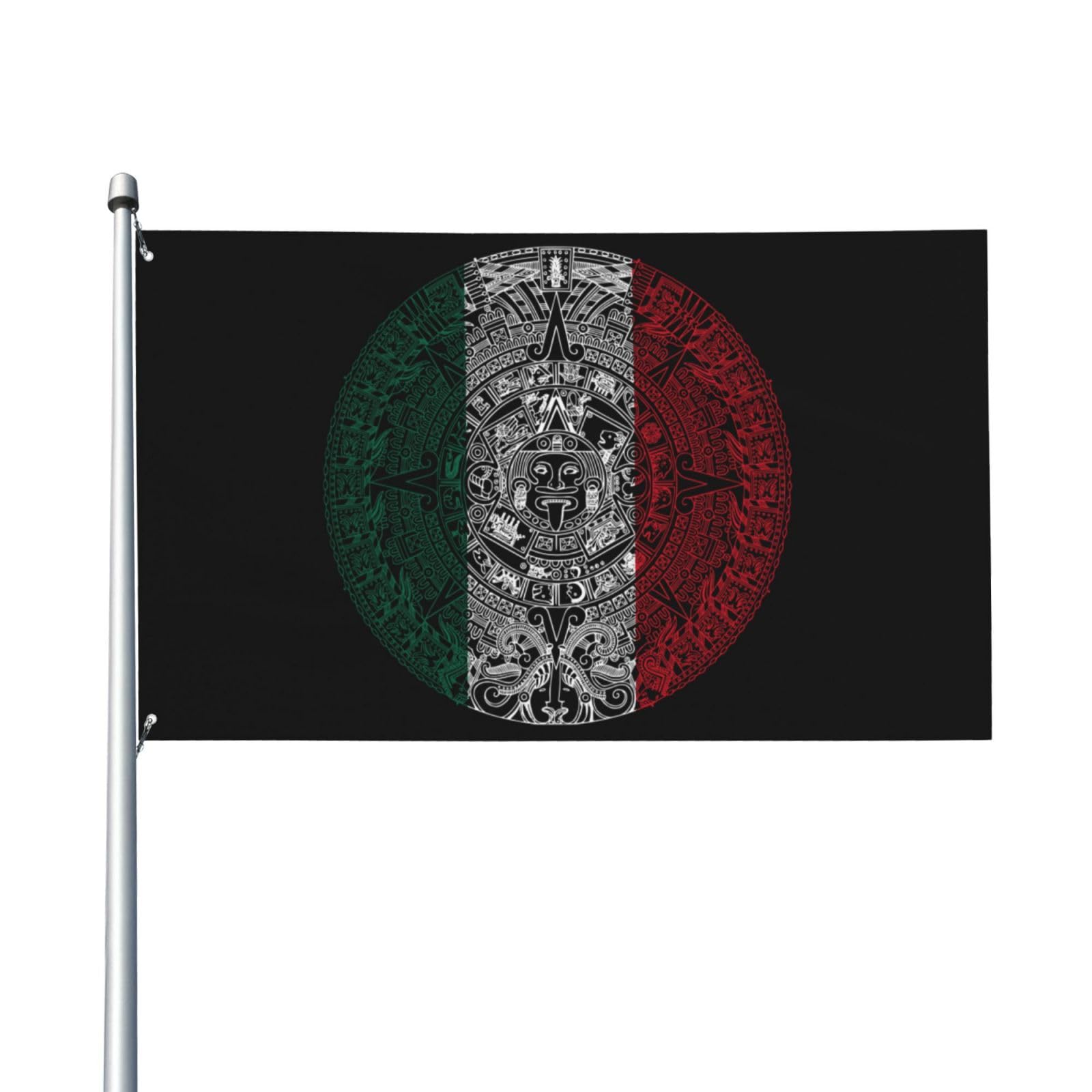 Amazon.com : Mexico Aztec Calendar Flag 3x5 Ft With Two Brass
